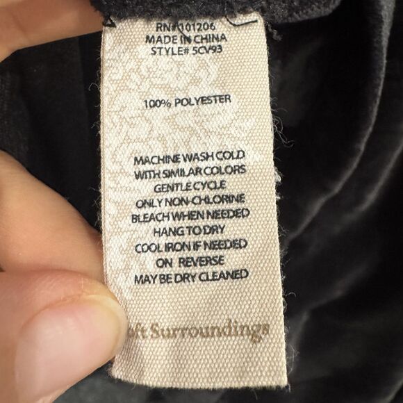 Soft Surroundings Jacket Women's 3X Black Button Front Velvet Textured Top Plus - Picture 7 of 7